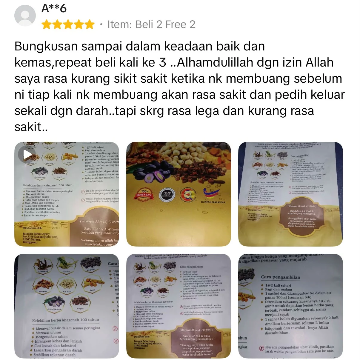 Testimoni A**6 ·
